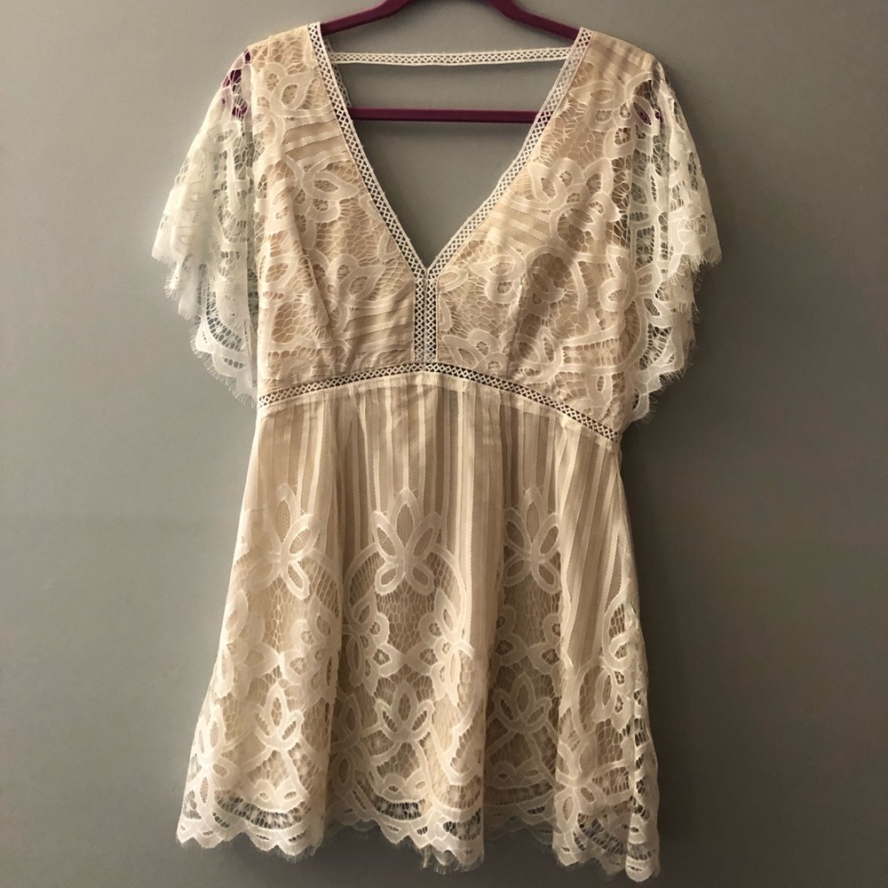 TOBI white lace dress
